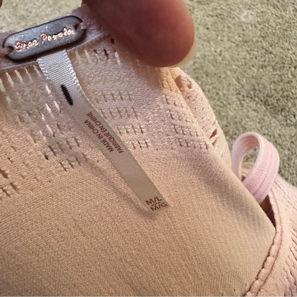 Free People Light Pink Bodycon Stretch Midi Maxi Long Dress Short Sleeve M/L - Picture 8 of 9